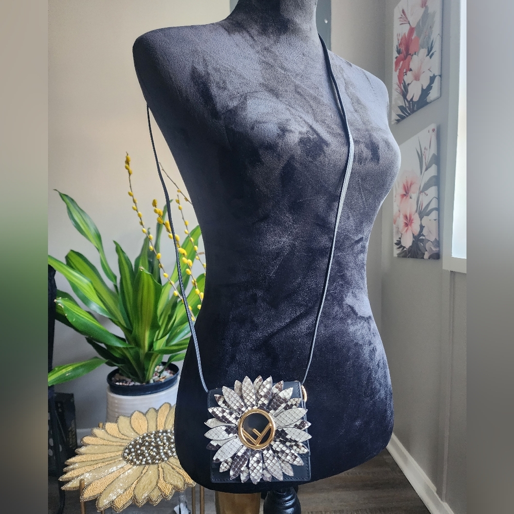 Authentic Fendi Flower Mini Crossbody Bag